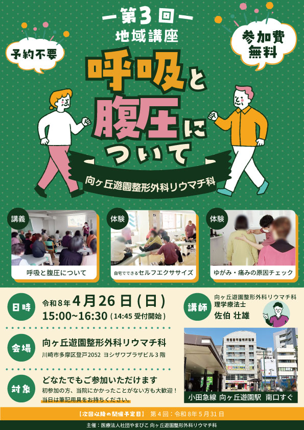 「呼吸と腹圧について」に関する地域講座